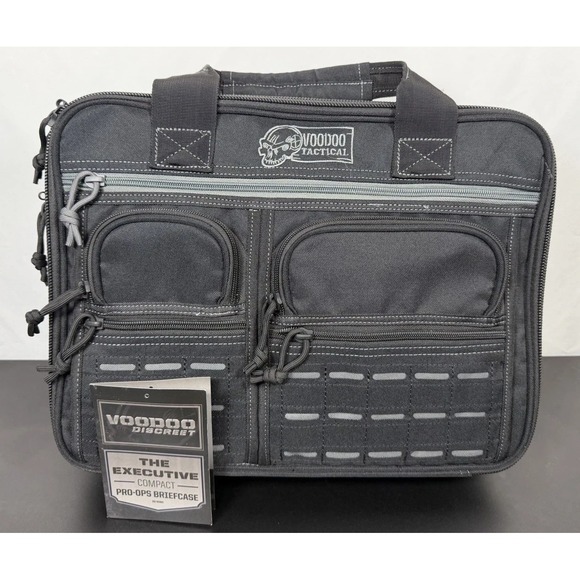 Voodoo Tactical Discreet Pro-Ops Briefcase Black Gray Tactical Laptop Bag NWT